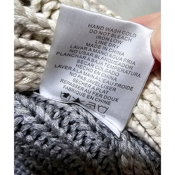 Colorblock Turtleneck Cable Knit Sweater By Whiteroom + Cactus S Acrylic & Cotto - Picture 5 of 7